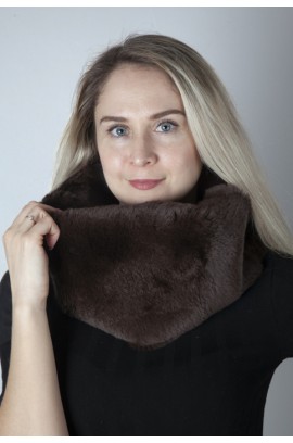 Dark brown rex fur neck warmer